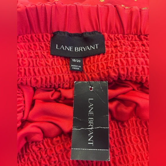 🔥”Lane Bryant” NWT Orange Red Tiered Maxi Skirt w/ Metallic Gold Detailing🔥 - Picture 8 of 12